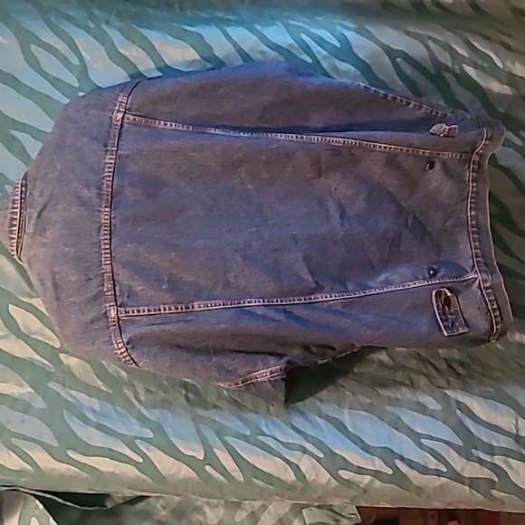 Vintage 80"s/90's long denim jean jacket Mom Style - Picture 3 of 8